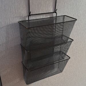 Black Metal Hanging Storage Baskets